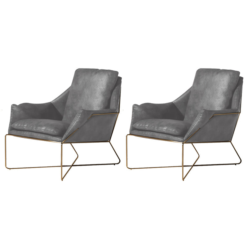 27.56 "de amplio estilo escandinavo acento sillón cruzado silla de brazo de metal cruzado