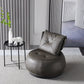 Contemporary 33.5"Wide Genuine Leather Pillow Back Swivel Armless Chair