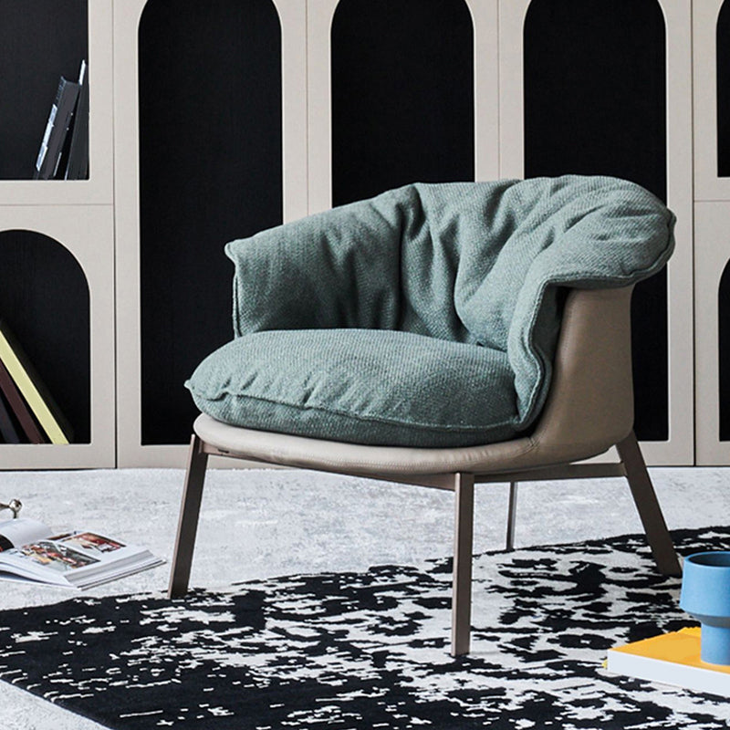 Moderne stijl stoffen armleuning gedempt tegen zwarte tankstoel