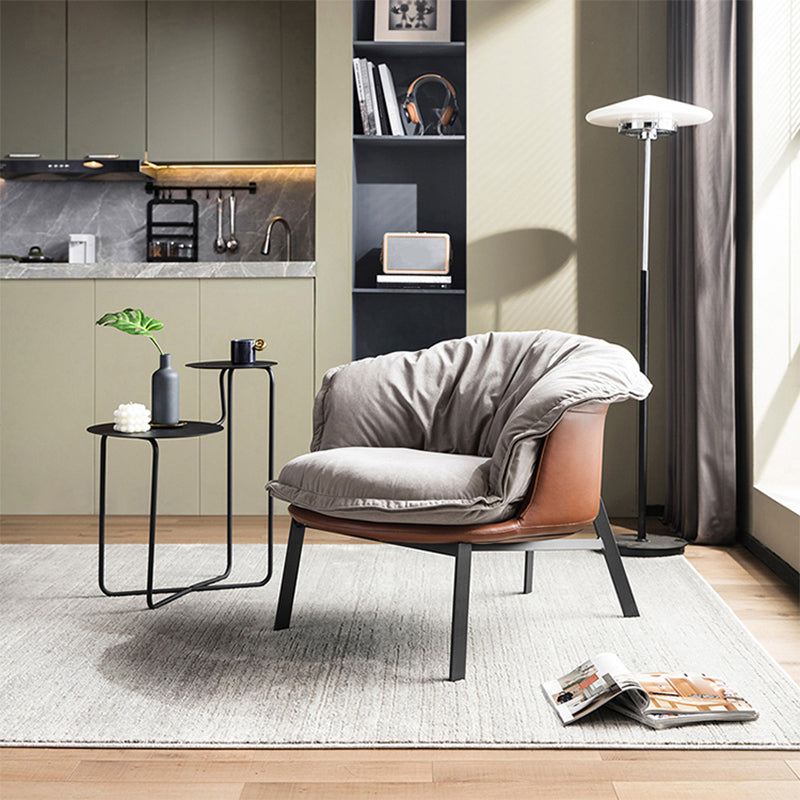 Moderne stijl stoffen armleuning gedempt tegen zwarte tankstoel