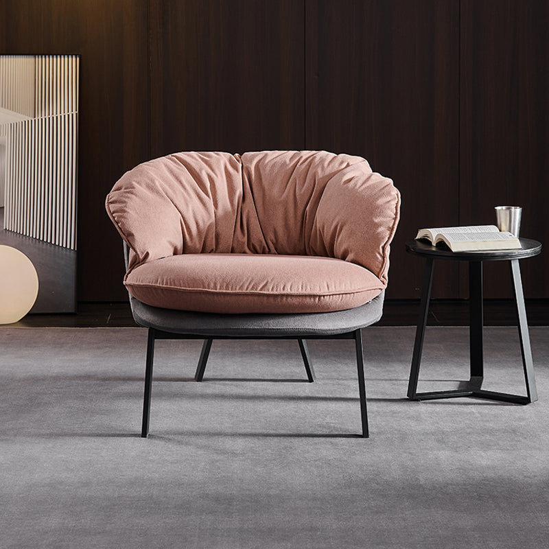 Moderne stijl stoffen armleuning gedempt tegen zwarte tankstoel