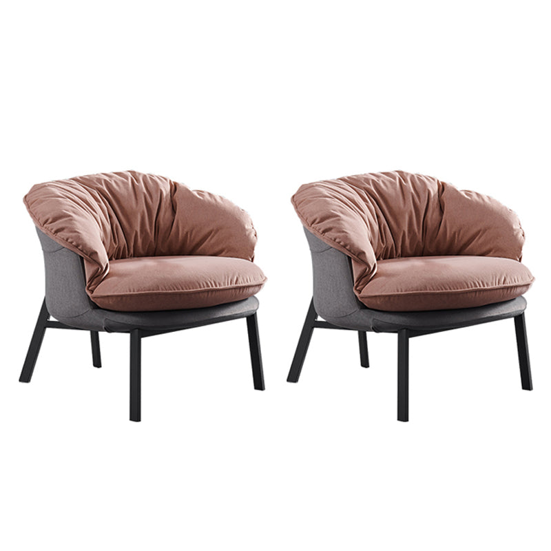 Moderne stijl stoffen armleuning gedempt tegen zwarte tankstoel