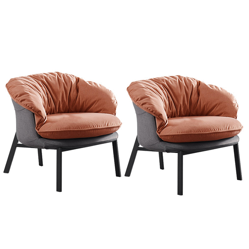 Moderne stijl stoffen armleuning gedempt tegen zwarte tankstoel