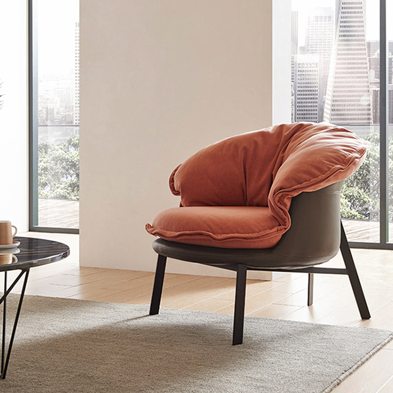 Moderne stijl stoffen armleuning gedempt tegen zwarte tankstoel