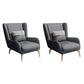 Glam Style Leather Handrail Living Room Replica Leather Wingback Chair Grey 2 Piece Set Clearhalo 'Accent Chairs' 'accent_chairs' 'Chairs & Seating' 'furn' 'furn_accent_chairs' 'Furniture' 'Living Room Furniture' 5650504