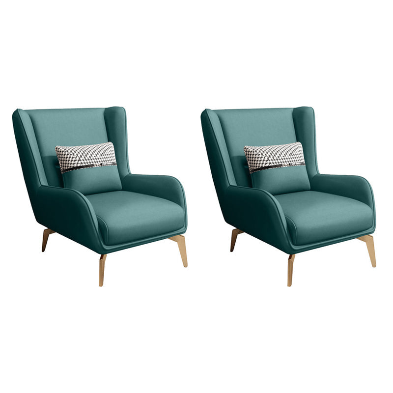 Glam Style Leather Handrail Living Room Replica Leather Wingback Chair Green 2 Piece Set Clearhalo 'Accent Chairs' 'accent_chairs' 'Chairs & Seating' 'furn' 'furn_accent_chairs' 'Furniture' 'Living Room Furniture' 5650507
