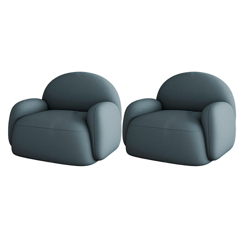 31.50" Wide Scandinavian Style Single Sofa Chair Round Arm Chair Blue 2 Piece Set Clearhalo 'Accent Chairs' 'accent_chairs' 'Chairs & Seating' 'furn' 'furn_accent_chairs' 'Furniture' 'Living Room Furniture' 5650538