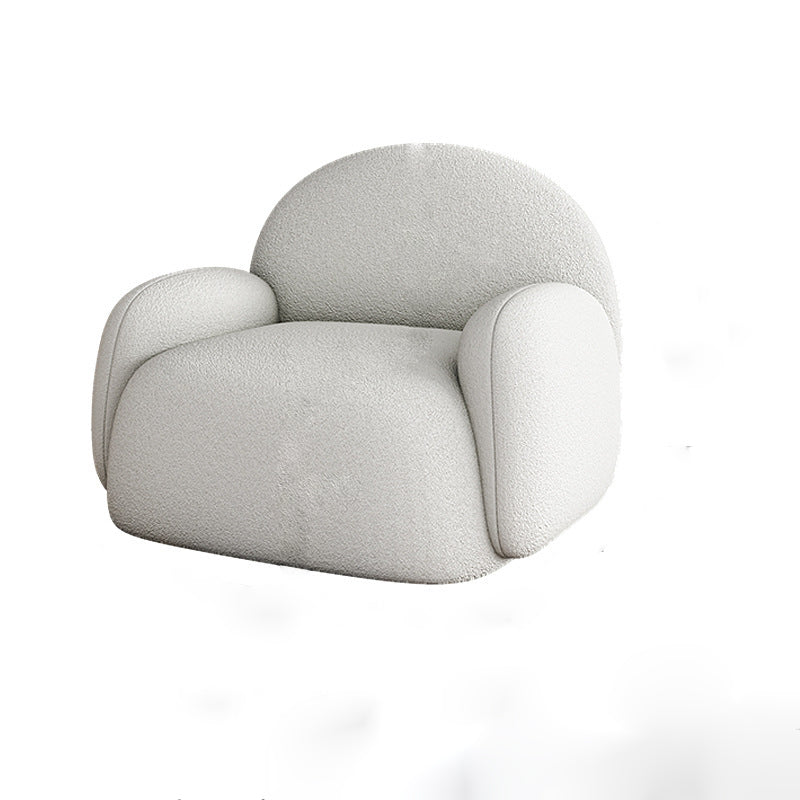 31.50" Wide Scandinavian Style Single Sofa Chair Round Arm Chair White 1 Piece Clearhalo 'Accent Chairs' 'accent_chairs' 'Chairs & Seating' 'furn' 'furn_accent_chairs' 'Furniture' 'Living Room Furniture' 5650541