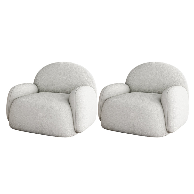 31.50" Wide Scandinavian Style Single Sofa Chair Round Arm Chair White 2 Piece Set Clearhalo 'Accent Chairs' 'accent_chairs' 'Chairs & Seating' 'furn' 'furn_accent_chairs' 'Furniture' 'Living Room Furniture' 5650542