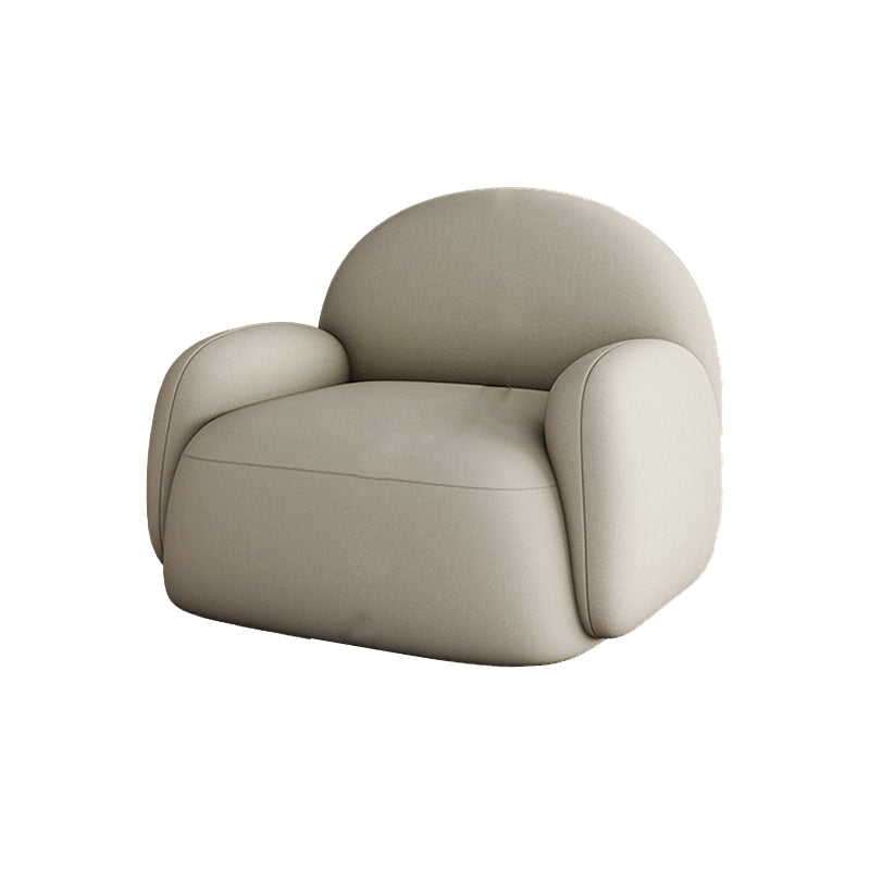 31.50" Wide Scandinavian Style Single Sofa Chair Round Arm Chair Beige-Coffee 1 Piece Clearhalo 'Accent Chairs' 'accent_chairs' 'Chairs & Seating' 'furn' 'furn_accent_chairs' 'Furniture' 'Living Room Furniture' 5650549