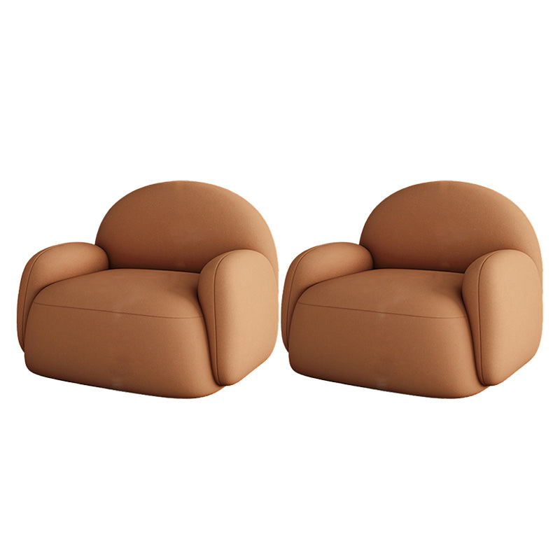 31.50" Wide Scandinavian Style Single Sofa Chair Round Arm Chair Orange 2 Piece Set Clearhalo 'Accent Chairs' 'accent_chairs' 'Chairs & Seating' 'furn' 'furn_accent_chairs' 'Furniture' 'Living Room Furniture' 5650552