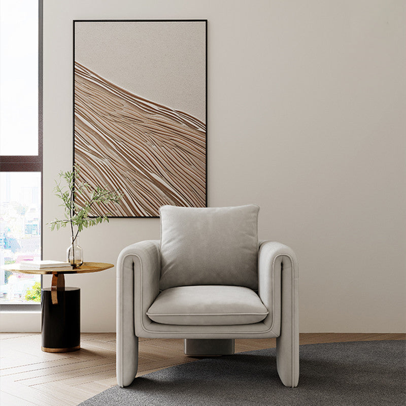 31.5" Wide Contemporary Style Single Sofa Chair Leather Arm Chair for Living Room Silver Gray 1 Piece Clearhalo 'Accent Chairs' 'accent_chairs' 'Chairs & Seating' 'furn' 'furn_accent_chairs' 'Furniture' 'Living Room Furniture' 5650554