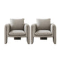 31.5" Wide Contemporary Style Single Sofa Chair Leather Arm Chair for Living Room Silver Gray 2 Piece Set Clearhalo 'Accent Chairs' 'accent_chairs' 'Chairs & Seating' 'furn' 'furn_accent_chairs' 'Furniture' 'Living Room Furniture' 5650555