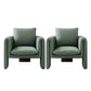 31.5" Wide Contemporary Style Single Sofa Chair Leather Arm Chair for Living Room Green 2 Piece Set Clearhalo 'Accent Chairs' 'accent_chairs' 'Chairs & Seating' 'furn' 'furn_accent_chairs' 'Furniture' 'Living Room Furniture' 5650557