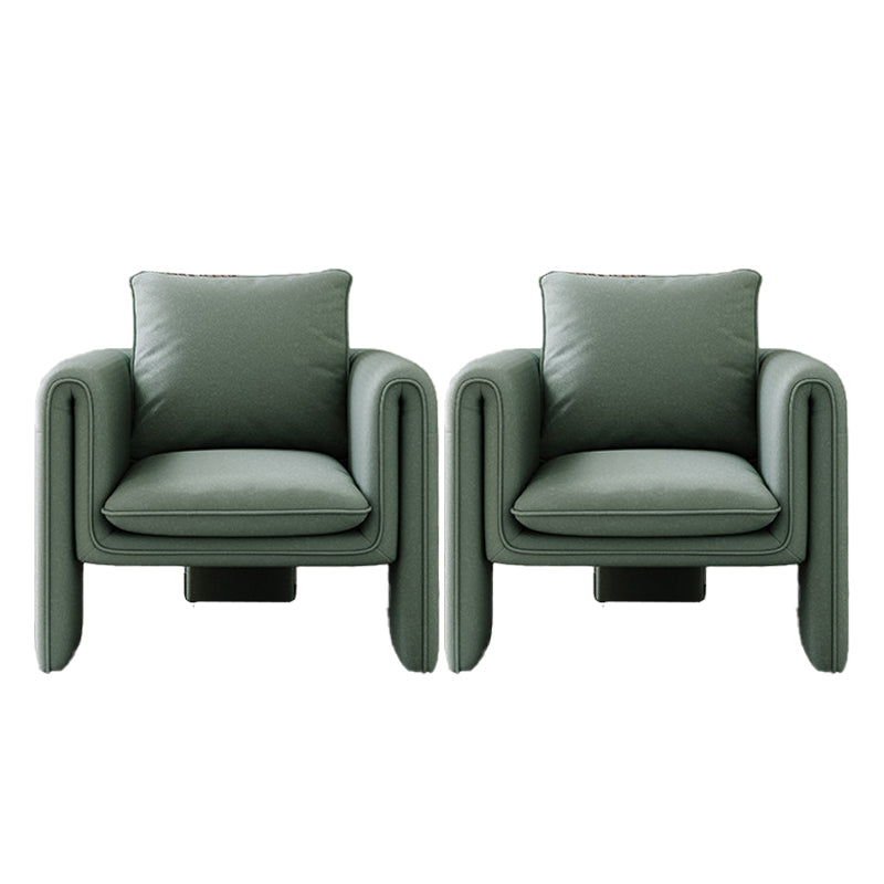31.5" Wide Contemporary Style Single Sofa Chair Leather Arm Chair for Living Room Green 2 Piece Set Clearhalo 'Accent Chairs' 'accent_chairs' 'Chairs & Seating' 'furn' 'furn_accent_chairs' 'Furniture' 'Living Room Furniture' 5650557