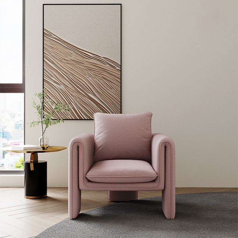 31.5" Wide Contemporary Style Single Sofa Chair Leather Arm Chair for Living Room Pink 1 Piece Clearhalo 'Accent Chairs' 'accent_chairs' 'Chairs & Seating' 'furn' 'furn_accent_chairs' 'Furniture' 'Living Room Furniture' 5650558