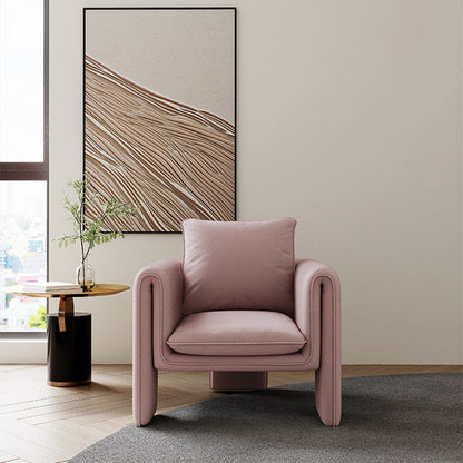 31.5" Wide Contemporary Style Single Sofa Chair Leather Arm Chair for Living Room Pink 1 Piece Clearhalo 'Accent Chairs' 'accent_chairs' 'Chairs & Seating' 'furn' 'furn_accent_chairs' 'Furniture' 'Living Room Furniture' 5650558
