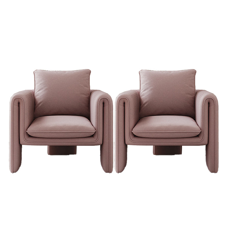 31.5" Wide Contemporary Style Single Sofa Chair Leather Arm Chair for Living Room Pink 2 Piece Set Clearhalo 'Accent Chairs' 'accent_chairs' 'Chairs & Seating' 'furn' 'furn_accent_chairs' 'Furniture' 'Living Room Furniture' 5650559