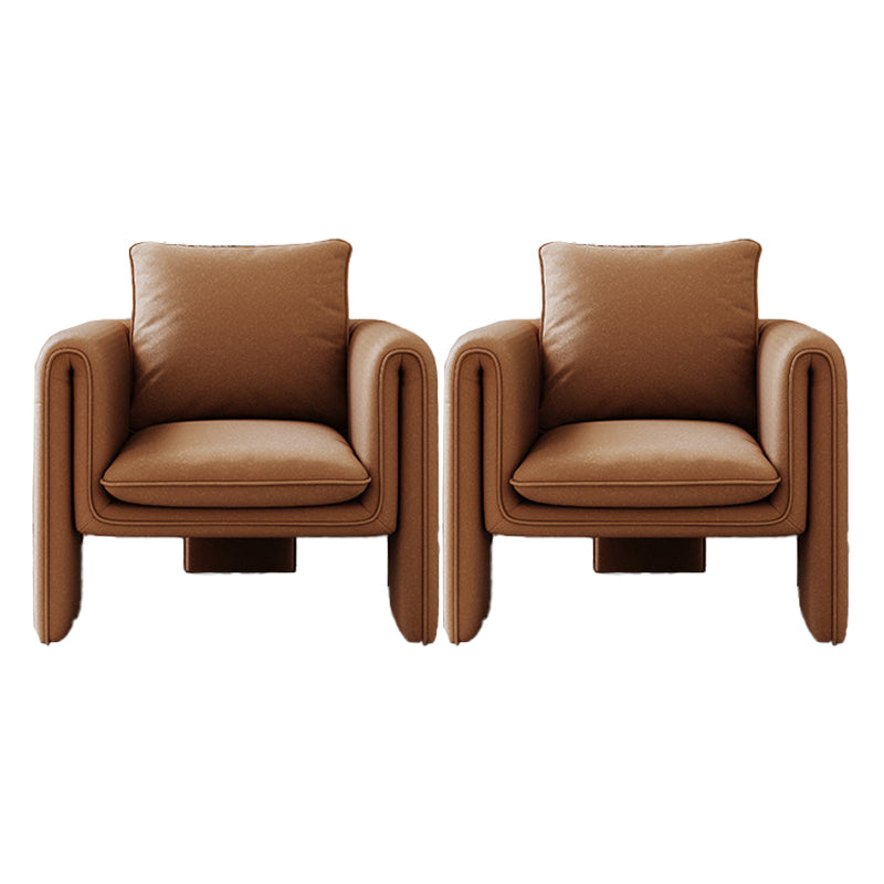 31.5" Wide Contemporary Style Single Sofa Chair Leather Arm Chair for Living Room Orange 2 Piece Set Clearhalo 'Accent Chairs' 'accent_chairs' 'Chairs & Seating' 'furn' 'furn_accent_chairs' 'Furniture' 'Living Room Furniture' 5650561