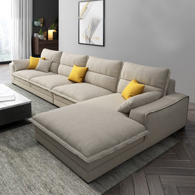 Scandinavian Stain-Resistant Faux Leather 4-Seater L-Shape Sectional Set