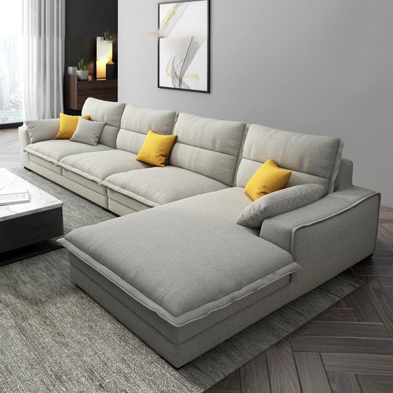 Scandinavian Stain-Resistant Faux Leather 4-Seater L-Shape Sectional Set