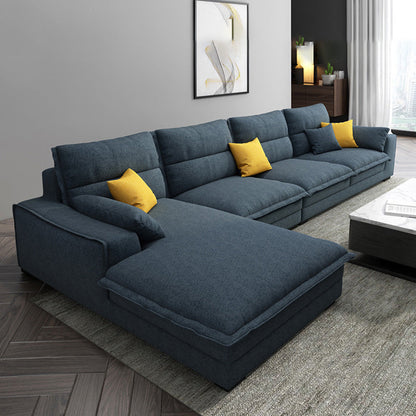 Scandinavian Stain-Resistant Faux Leather 4-Seater L-Shape Sectional Set