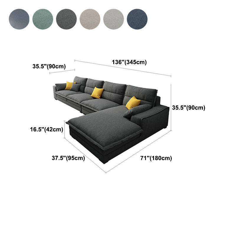 Scandinavian Stain-Resistant Faux Leather 4-Seater L-Shape Sectional Set