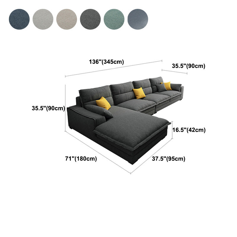 Scandinavian Stain-Resistant Faux Leather 4-Seater L-Shape Sectional Set