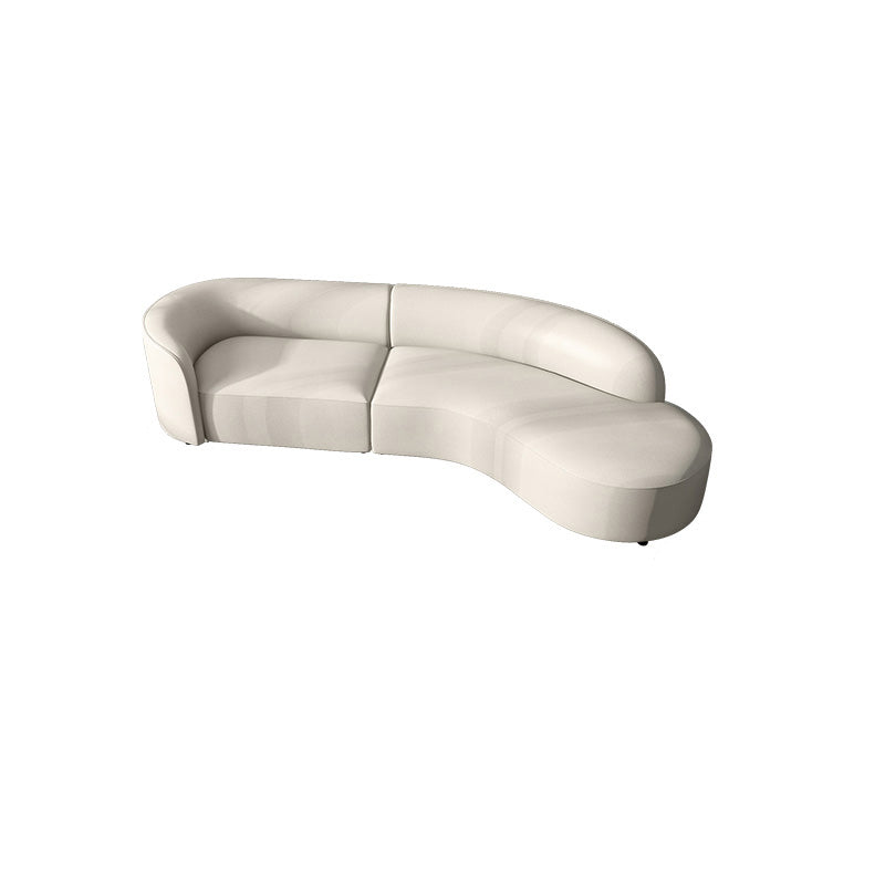 51 Inch One Arm Sectionals, Tight Back Curved Sectional Sofa for Living Room