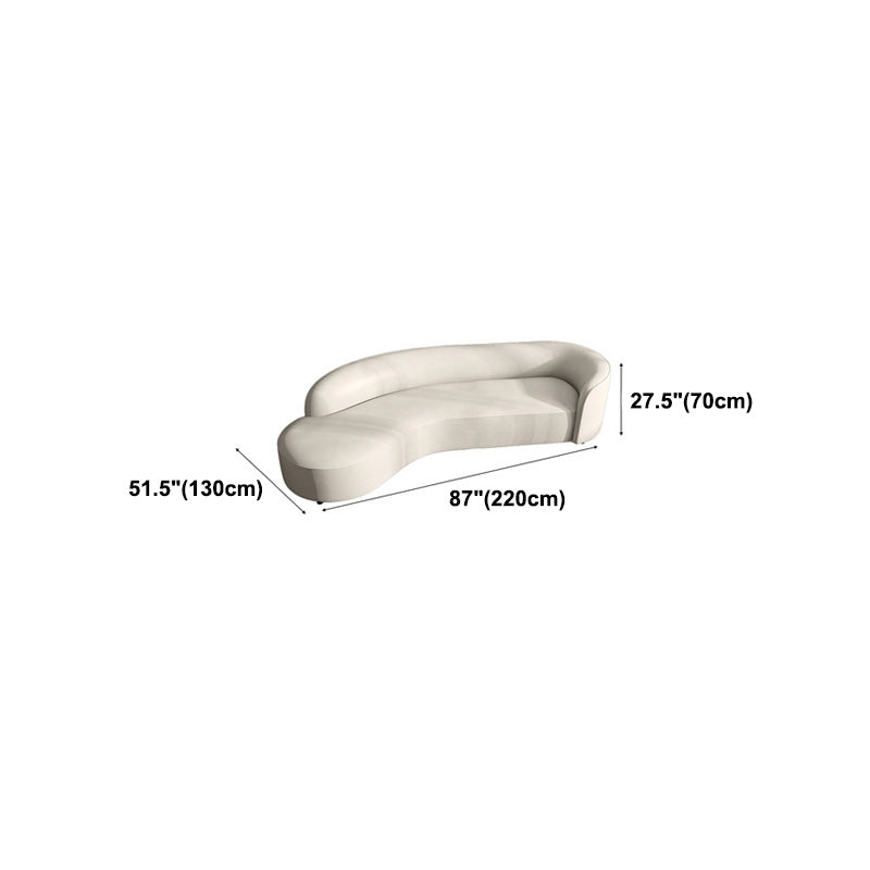 51 Inch One Arm Sectionals, Tight Back Curved Sectional Sofa for Living Room