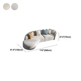 51 Inch One Arm Sectionals, Tight Back Curved Sectional Sofa for Living Room