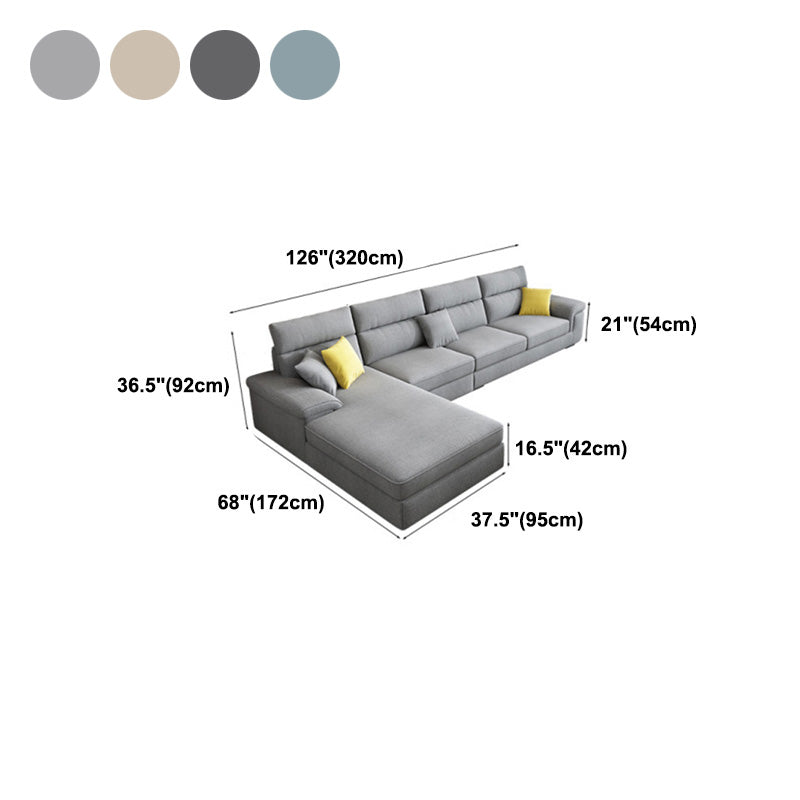 Eigentijdse 4-zits stoffen sectionele sectionele 125.98 "W Pillow Top Arm