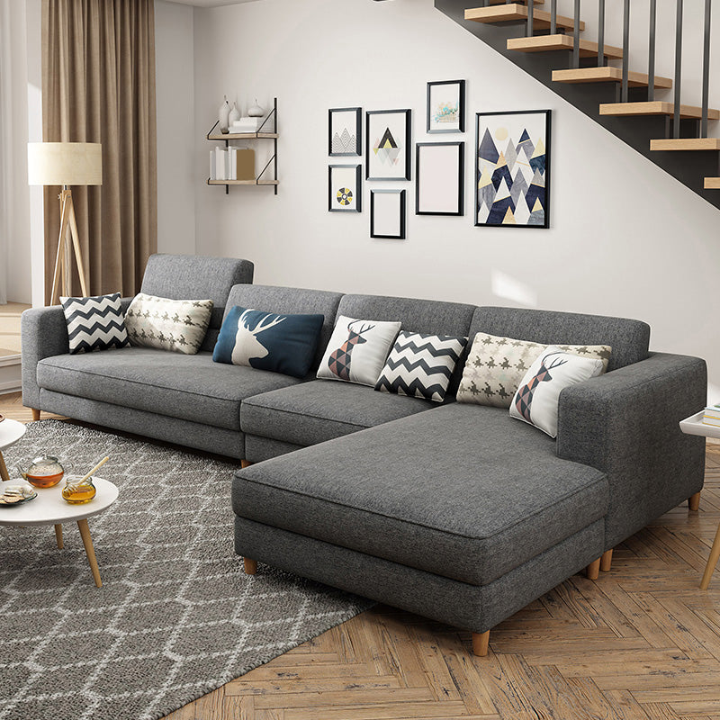 129.92 "l Linnen wasbaar Sectional Square Arm Sectional voor woonkamer