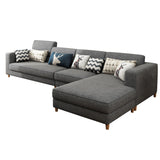 129.92" L Linen Washable Sectional Square Arm Sectional for Living Room
