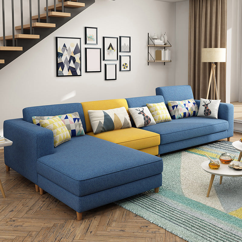 129.92 "l Linnen wasbaar Sectional Square Arm Sectional voor woonkamer