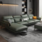 Modern Sofa & Chaise 4-seat Faux Leather Flared Arm Sectional