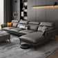 Modern Sofa & Chaise 4-seat Faux Leather Flared Arm Sectional