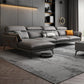 Modern Sofa & Chaise 4-seat Faux Leather Flared Arm Sectional