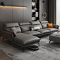 Modern Sofa & Chaise 4-seat Faux Leather Flared Arm Sectional