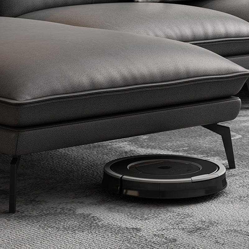 Modern Sofa & Chaise 4-seat Faux Leather Flared Arm Sectional