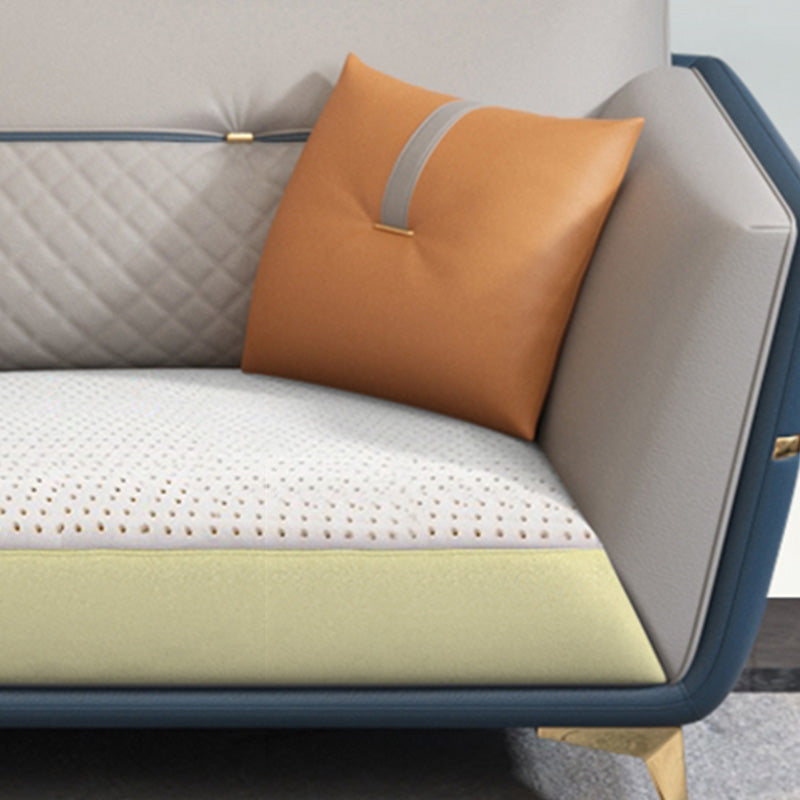 Sofá y chaise de brazo de cuero genuino contemporáneo resistente a las manchas