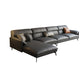 Genuine Leather Sectional Dark Gray Pillow Top Arm Sectional for Living Room 140"L x 69"W x 35"H Left Clearhalo 'furn' 'furn_sectionals' 'Furniture' 'Living Room Furniture' 'Sectionals' 5650775