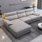 Scandinavian Stationary Cloud Gray Genuine Leather Cushion Back Sofa