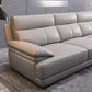 Scandinavian Stationary Cloud Gray Genuine Leather Cushion Back Sofa
