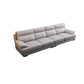 Scandinavian Stationary Cloud Gray Genuine Leather Cushion Back Sofa