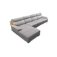 Scandinavian Stationary Cloud Gray Genuine Leather Cushion Back Sofa