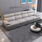 Scandinavian Stationary Cloud Gray Genuine Leather Cushion Back Sofa