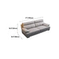 Scandinavian Stationary Cloud Gray Genuine Leather Cushion Back Sofa