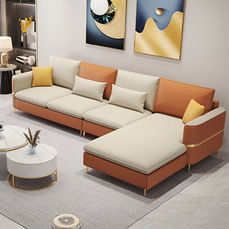 106.29 "L Faux Sectional Resingal Resistant Square Brass Sectional