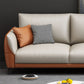 Scandinavian Stationary Faux leather Square Arm Cushion Back Sofa & Chaise